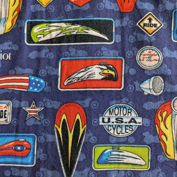 Dem Crazy Men's Shirt Size Medium Button Up America USA Roadtrip Print - Picture 10 of 13